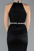Abendkleid im Meerjungfrau-Stil Lang Schwarz ABU4766