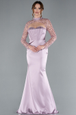 Abendkleid Lang Satin Lavendel hell ABU4765