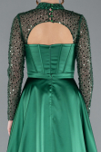 Abendkleid Lang Satin Smaragdgrün ABU4765