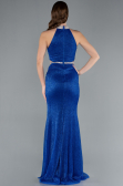 Abendkleid im Meerjungfrau-Stil Lang Sächsischblau ABU4766