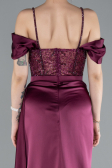 Abendkleid Lang Satin Kirschrot ABU4801