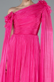 Abendkleid Lang Chiffon Fuchsie ABU4809