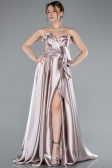 Abendkleid Lang Satin Lavendel hell ABU4774