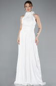 Abendkleid Lang Chiffon Weiß ABU4811