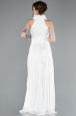 Abendkleid Lang Chiffon Weiß ABU4811
