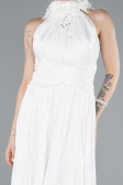 Abendkleid Lang Chiffon Weiß ABU4811