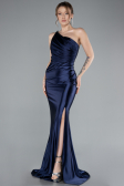Abendkleid im Meerjungfrau-Stil Lang Marineblau ABU4817
