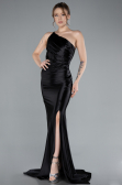 Abendkleid im Meerjungfrau-Stil Lang Schwarz ABU4817