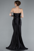 Abendkleid im Meerjungfrau-Stil Lang Schwarz ABU4817