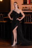 Abendkleid Lang Schwarz ABU4772