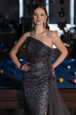 Abendkleid Lang Anthrazit ABU4772