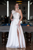 Abendkleid Lang Weiß ABU4782