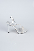 Party-Schuhe Steinbesetzt Silber AB1128