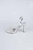 Party-Schuhe Steinbesetzt Silber AB1128