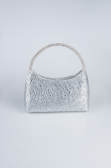 Silber Abendtasche Steinbesetzt VT915