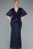 Abendkleid in Übergröße Lang Marineblau ABU4542