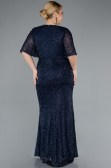 Abendkleid in Übergröße Lang Marineblau ABU4542
