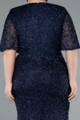 Abendkleid in Übergröße Lang Marineblau ABU4542