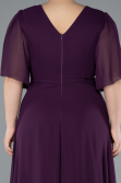 Abendgarderobe in Großen Größen Lang Chiffon Violette ABU4794