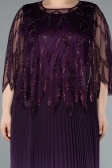 Violette Abendkleid İn Übergröße Chiffon Lang ABU4633