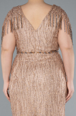 Gold Abendkleid İn Übergröße Lang ABU4146