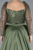 Kleider in Großen Größen Lang Satin Khaki ABU4670