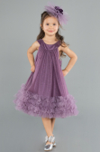 Abendkleid für Kinder Midi Lavendel ABK2297