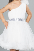 Abendkleid für Kinder Kurz Weiß ABK2065