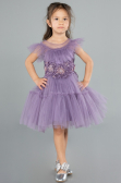 Abendkleid für Kinder Kurz Lavendel ABK2067