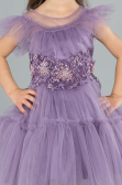 Abendkleid für Kinder Kurz Lavendel ABK2067