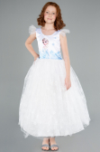 Abendkleid für Kinder Lang Weiß ABU4238