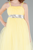 Gelb Abendkleid Für Kinder Lang ABU3031