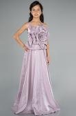 Abendkleid für Kinder Lang Satin Lavendel ABU4831