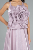 Abendkleid für Kinder Lang Satin Lavendel ABU4831