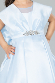 Abendkleid für Kinder Vorne Kurz-Hinten Lang Eisblau ABO113