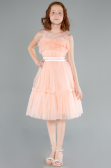 Abendkleid für Kinder Lang Lachs ABU4221