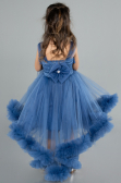 Abendkleid für Kinder Vorne Kurz-Hinten Lang Indigo ABO112