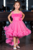 Abendkleid für Kinder Vorne Kurz-Hinten Lang Rosa ABO112