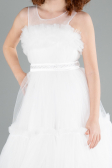 Abendkleid für Kinder Lang Weiß ABU4221