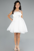 Abendkleid für Kinder Kurz Weiß ABK2158