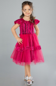 Abendkleid für Kinder Midi Fuchsie ABK2301
