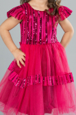 Abendkleid für Kinder Midi Fuchsie ABK2301