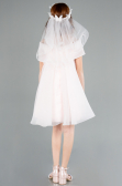 Abendkleid für Kinder Kurz Lachs ABK2295