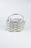 Abendtasche Metall Silber SH847