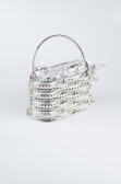 Abendtasche Metall Silber SH847