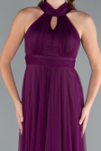 Abschlusskleid Lang Pflaume ABU3252