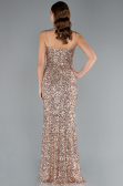 Abendkleid Lang Schuppig Gold ABU4842