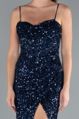 Abendkleid Lang Schuppig Marineblau ABU4842