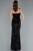 Abendkleid Lang Schuppig Schwarz ABU4842