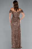 Abendkleid Lang Schuppig Kupfer ABU4843